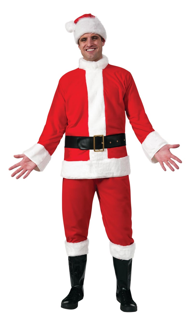 Rubies mens Bright Red Flannel Santa Suit With Gloves Adult Sized Costumes RedWhite Standard US