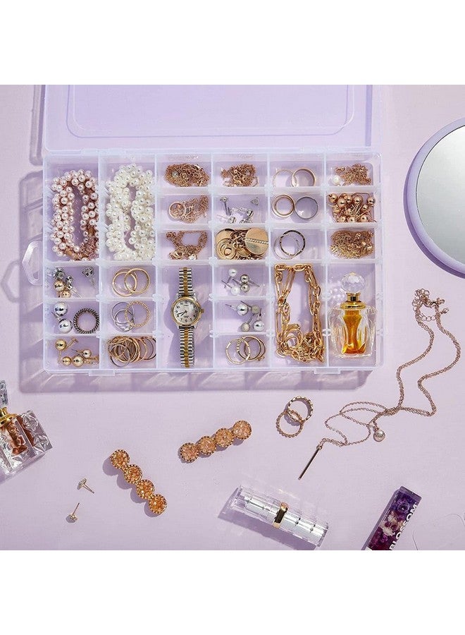 LEAWALL 36 Grid Cells Multipurpose Clear jewellery organisers box Transparent Plastic Storage organizer storage box with Removable Dividers Jewelry Box Organizer Storage Box - Image 5