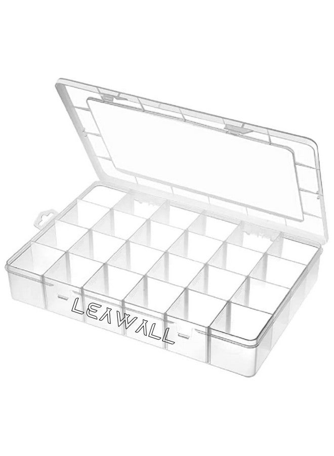LEAWALL 36 Grid Cells Multipurpose Clear jewellery organisers box Transparent Plastic Storage organizer storage box with Removable Dividers Jewelry Box Organizer Storage Box - Image 1