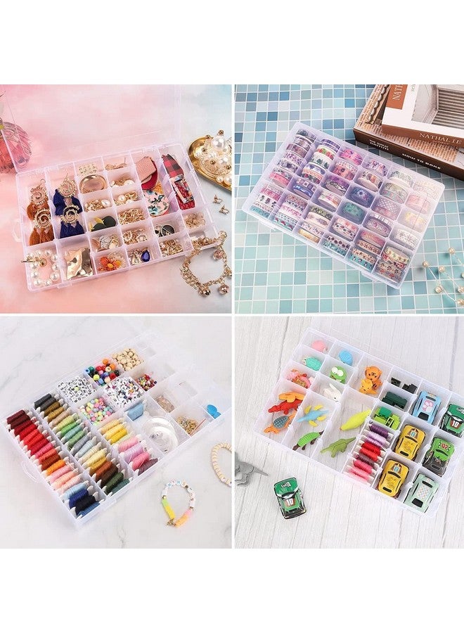 LEAWALL 36 Grid Cells Multipurpose Clear jewellery organisers box Transparent Plastic Storage organizer storage box with Removable Dividers Jewelry Box Organizer Storage Box - Image 4