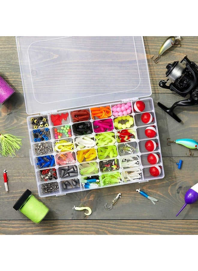 LEAWALL 36 Grid Cells Multipurpose Clear jewellery organisers box Transparent Plastic Storage organizer storage box with Removable Dividers Jewelry Box Organizer Storage Box - Image 3