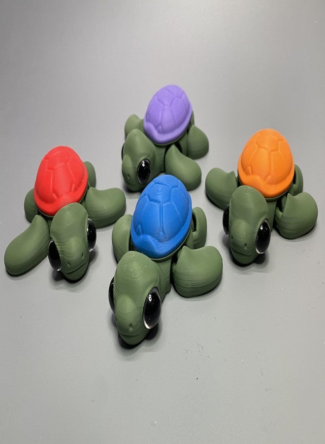 Beoals Flexible Turtle Keychain Toy, Brown Shell with Multi color Body, Pack of 1 - Image 3
