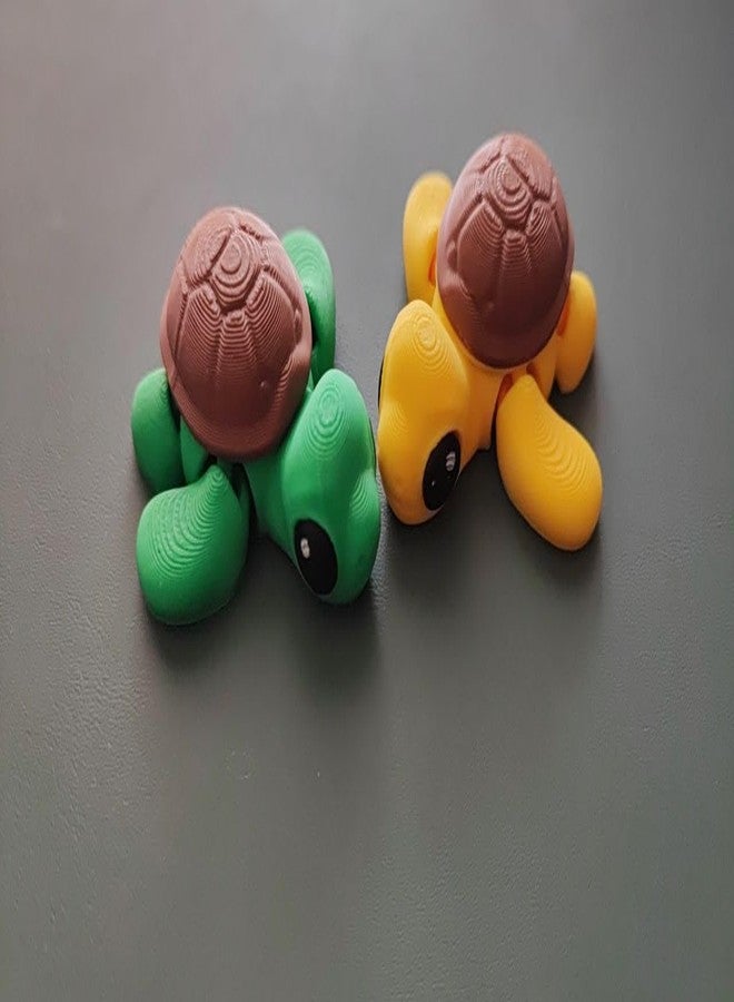 Beoals Flexible Turtle Keychain Toy, Brown Shell with Multi color Body, Pack of 1 - Image 4