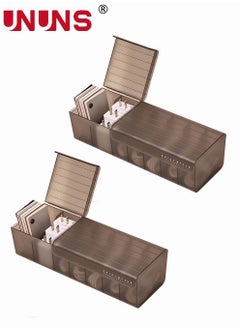 UNUNS Data Cable Organizer,2-Piece Charge Cable Management,Storage Box With Velcro And Sticky Notes,USB Cord Sorter With 7 Compartments,Electronic Accessories Organizer  - Image 2