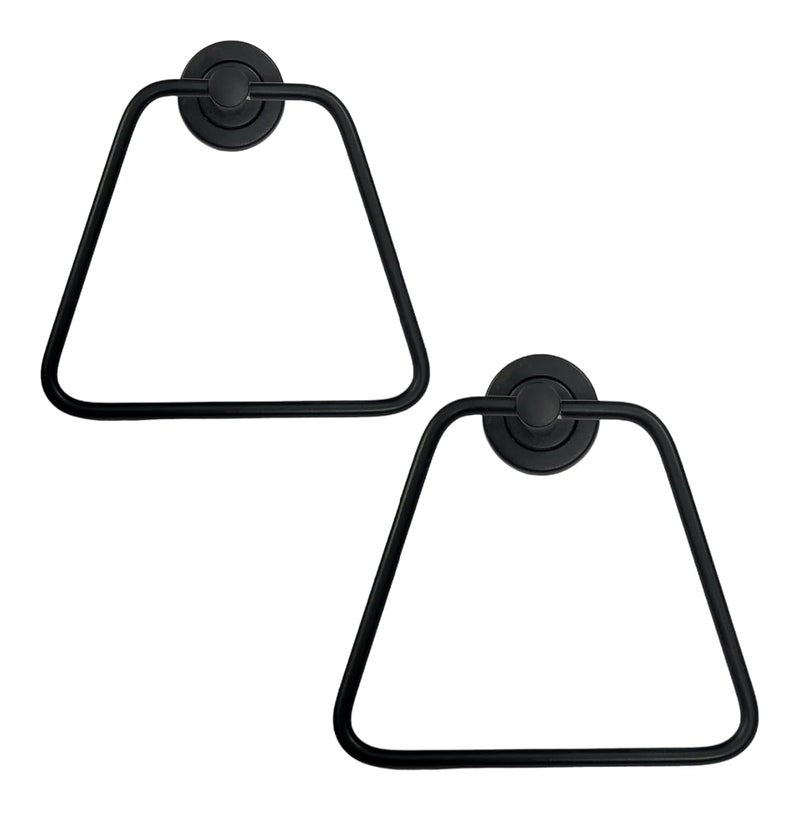Nooks Nooks Stainless Steel Folding Towel Rack Chrome for BathroomTowel StandTower HolderTowel Hanger Double Towel Rod Size Black Square Ring Pack of 5  - Image 1