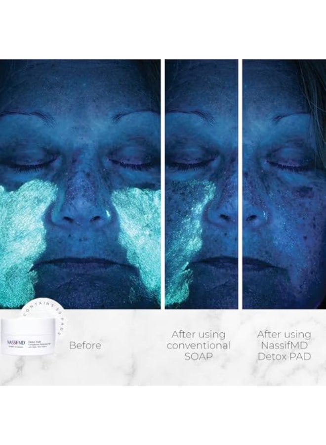 NassifMD Exfoliating Detox Pads | Surgeon-Created AHA/BHA Facial Pads for Deep Cleansing, Smoother Texture & Glowing Skin | Reduces Pores, Firms, Brightens - Image 4