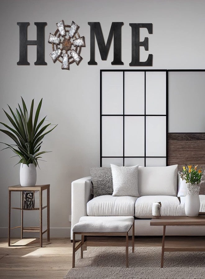 Qunclay 4 Pcs Windmill Wall Decor Wooden Home Letters Decoration Rustic Farmhouse Home Hanging Wood Sign Farmhouse Wall Decor for Living Room Kitchen Bedroom Porch(Black) - Image 5