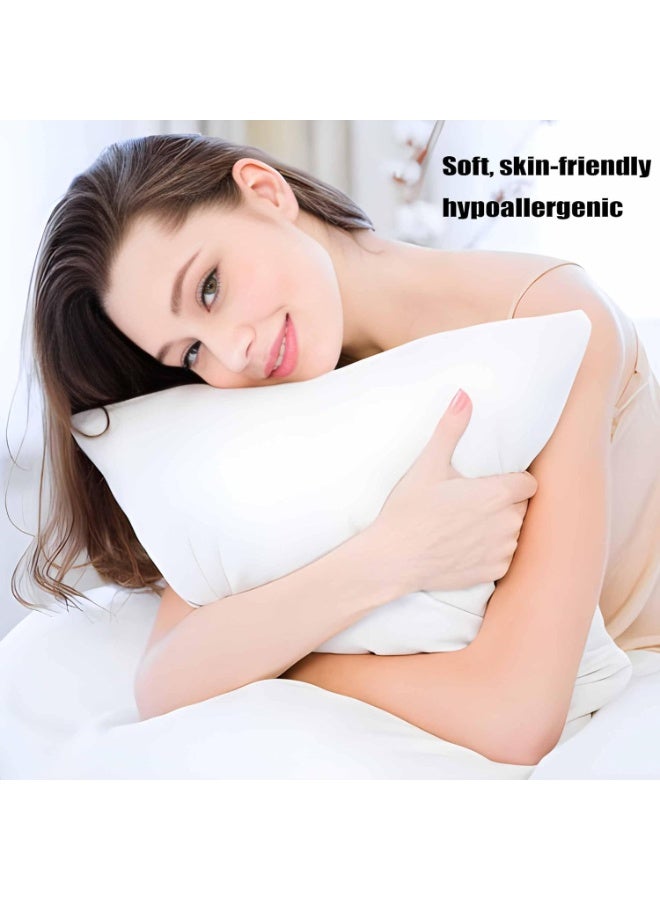 Bed Pillows Standard Size Set of 2 Pack for Sleeping 20"x26", Soft Fluffy Hypoallergenic Skin Friendly Down Alternative Filling Machine Washable - Image 3