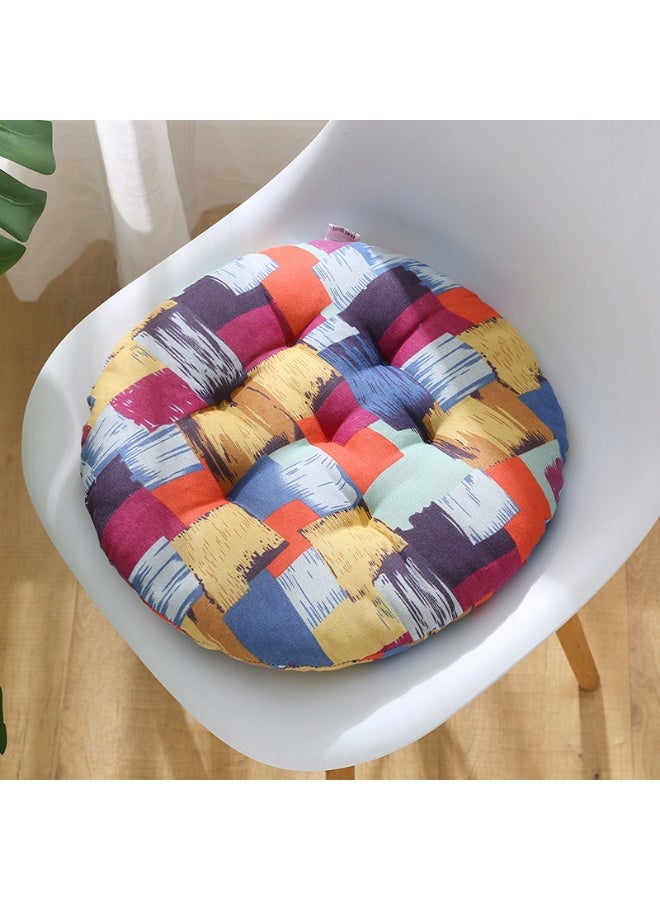 Anna Comfortable Cotton Linen Breathable Round Chair Cushion for Home and Office - Image 2