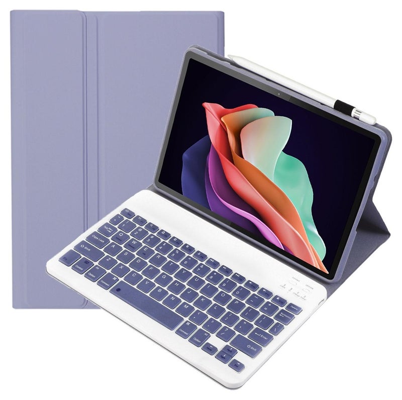 يوارب كينج Stand Folio القابل للإزالة لوحة المفاتيح اللاسلكية بلوتوث غطاء TPU ناعم صندوق خلفي مع حقيبة قلم وسادة الشرف X8a / وسادة الشرف X8b الأرجواني - Image 1