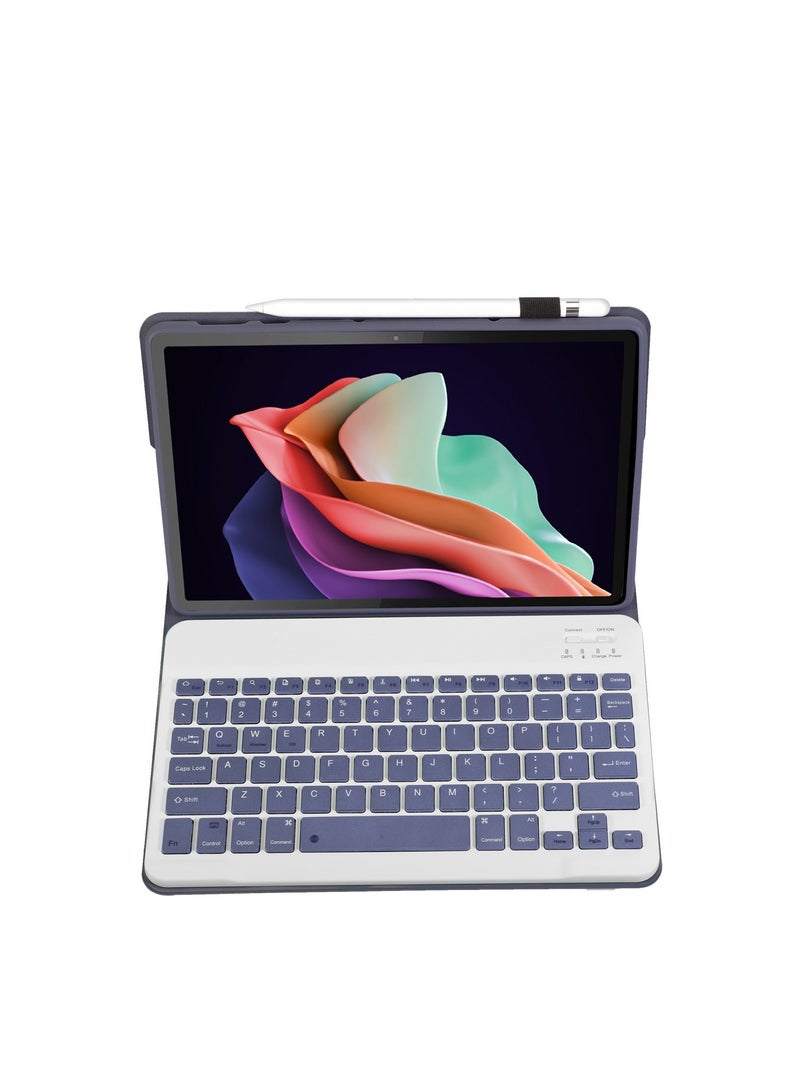 يوارب كينج Stand Folio القابل للإزالة لوحة المفاتيح اللاسلكية بلوتوث غطاء TPU ناعم صندوق خلفي مع حقيبة قلم وسادة الشرف X8a / وسادة الشرف X8b الأرجواني - Image 4