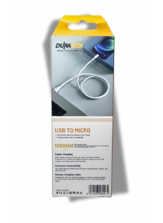 DURA BOX Micro To USB Data Cable, Model C-801, Designed for Fast Charging. - Image 3