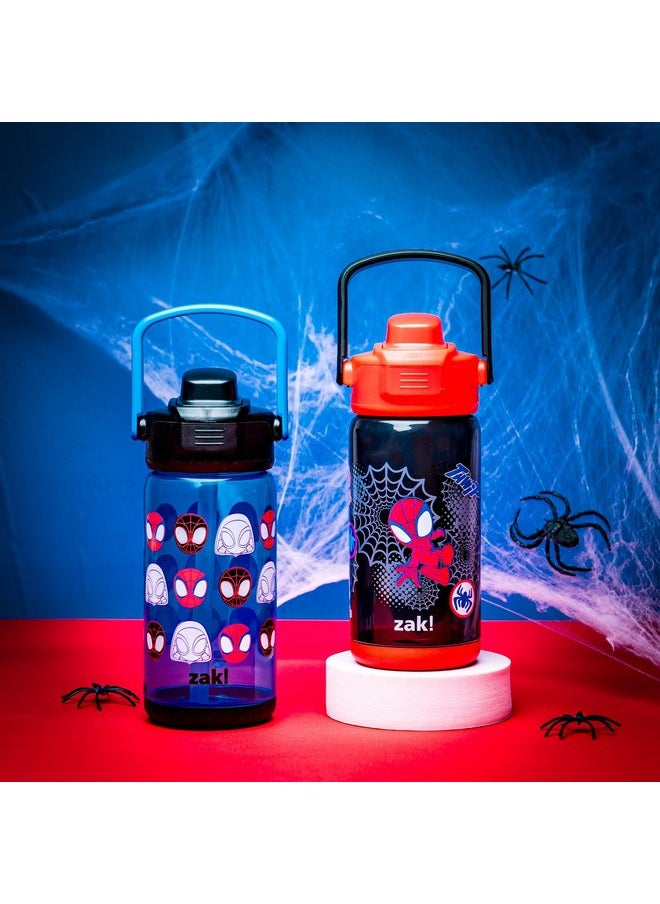 زاك ديزاينز مجموعة زجاجات Beacon من zak! مكونة من قطعتين، Marvel Spidey and His Amazing Friends - 16 أونصة لكل زجاجة - بلاستيك متين - فوهة سيليكون وغطاء مقاوم للتسرب - آمنة للاستخدام في غسالة الأطباق  - Image 4