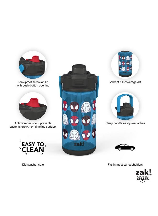 زاك ديزاينز مجموعة زجاجات Beacon من zak! مكونة من قطعتين، Marvel Spidey and His Amazing Friends - 16 أونصة لكل زجاجة - بلاستيك متين - فوهة سيليكون وغطاء مقاوم للتسرب - آمنة للاستخدام في غسالة الأطباق  - Image 2