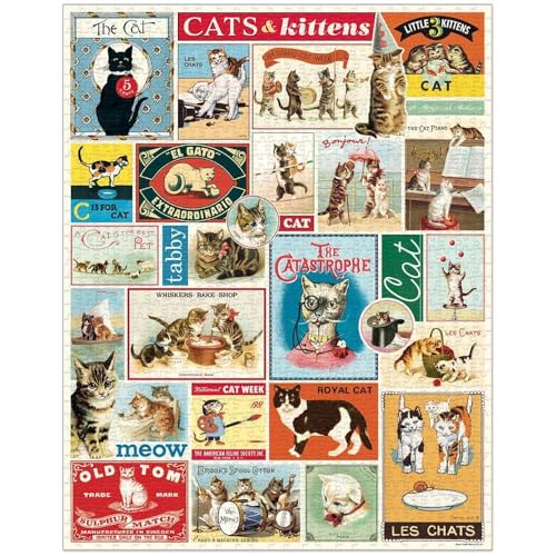CAVANILLI & CO. Cavallini 1000 Piece Puzzle Cats Kittens - Image 2