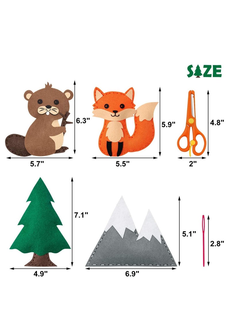 Y&D Workshop Sewing Kit for Kids, Woodland Animals Kids Kit, Make Your Own Stuffed Animal Felt Stitch Art and Craft Toys Boys Girls DIY Crafting - Image 5