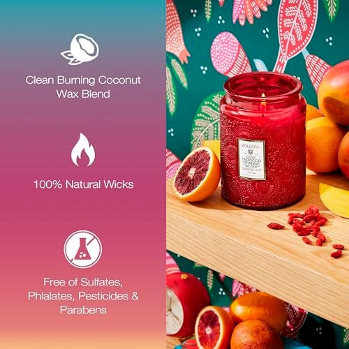 Voluspa Goji Tarocco Orange, Large Candle Jar, 18 oz, 100 Hour Burn Time, All Natural Wicks and Coconut Wax for Clean Burning, Vegan, Poured in the USA - Image 4