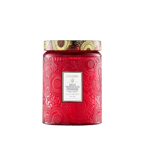 Voluspa Goji Tarocco Orange, Large Candle Jar, 18 oz, 100 Hour Burn Time, All Natural Wicks and Coconut Wax for Clean Burning, Vegan, Poured in the USA - Image 1