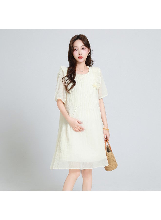Bornbay Maternity Dresses Summer New Arrival Versatile Youthful Fairy Dress Fashion Lace Design Maternity Summer Dress - Image 3