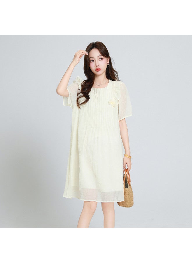 Bornbay Maternity Dresses Summer New Arrival Versatile Youthful Fairy Dress Fashion Lace Design Maternity Summer Dress - Image 4