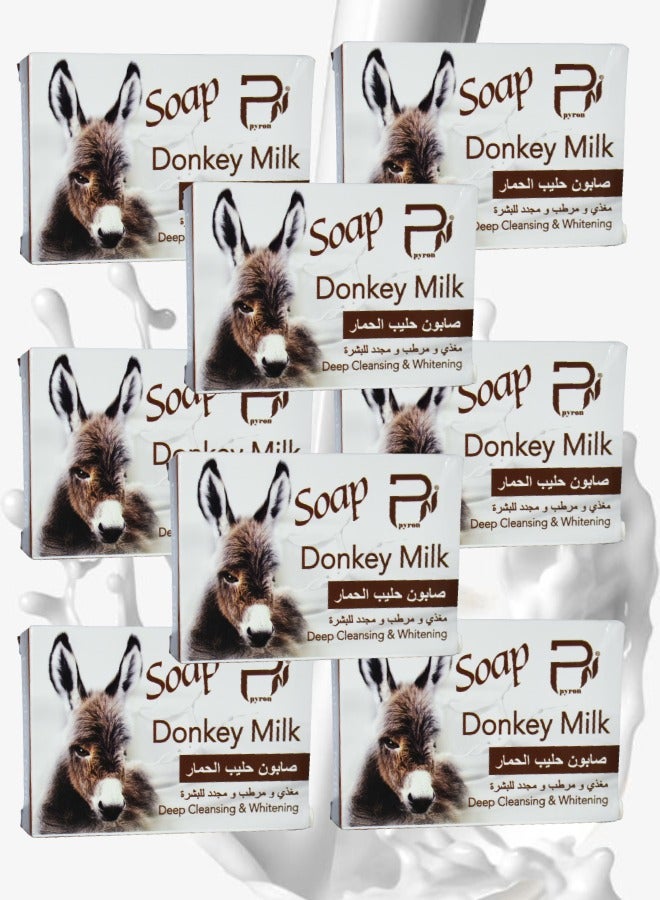 بيرون 8 قطع صابون حليب الحمار من بايرون للتنظيف العميق والتبييض - Image 1
