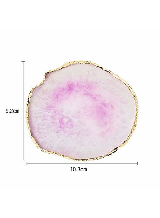 JASSINS Resin Nail Art Palette,Nail Art Painting Mixed Color Palette Gold Edge Nail Gel Color Makeup Display Board (Purple) - Image 2