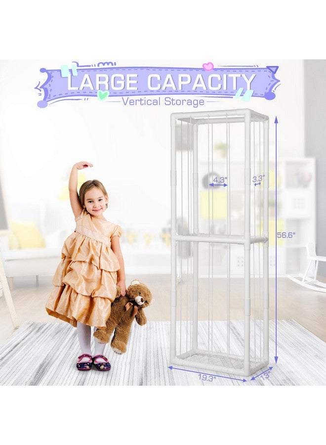 Trycooling Stuffed Animal Storage Zoo Stuffed Animal Holder Space Save Vertical Stuffed Animals Storage PVC with Elastic Band and Net for Playroom Bedroom Nursery (White 1) - Image 3