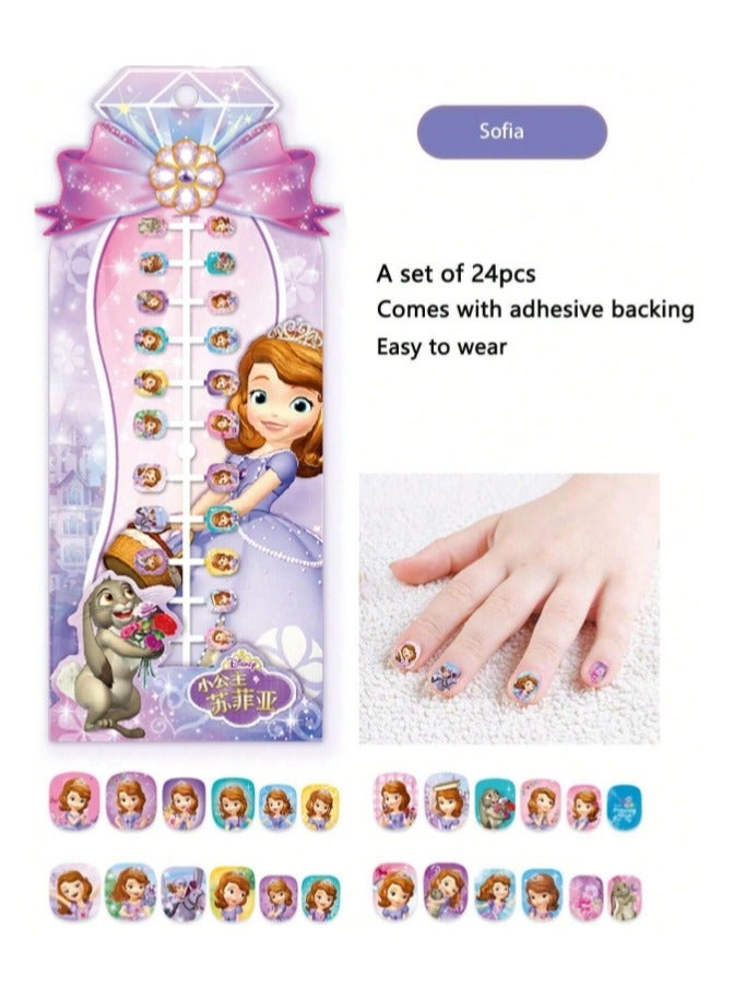 Disney 1 Pcs Sofia Nail Decals Disney Princess DIY Nail Designs Decals Nail Art Decorations For Women Girls - Image 1