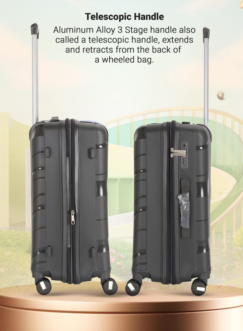 فيبتور مجموعة حقائب سفر بعجلات دوارة 360 درجة من مادة البولي بروبيلين الناعمة مع قفل TSA مقاس 20/24/28 بوصة - Image 2