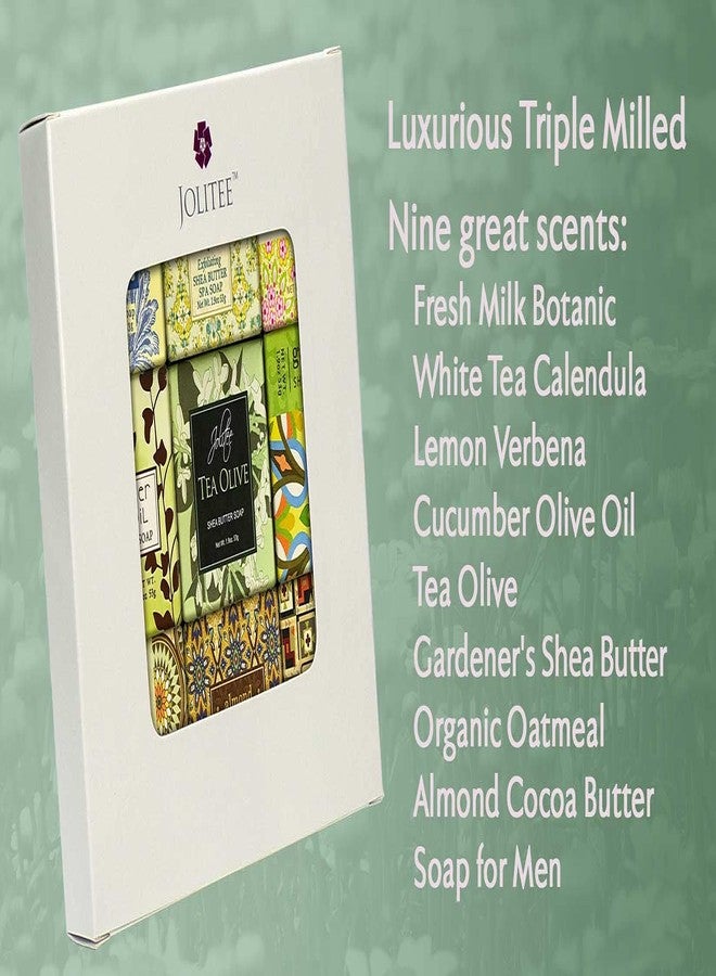 Jolitee French Milled Botanical Soap Sampler Set of 9 - Individually Wrapped Vegetable-Based Mini Soaps with Essential Oils, Shea Butter, and Natural Extracts (Pure and Simple) - Image 5