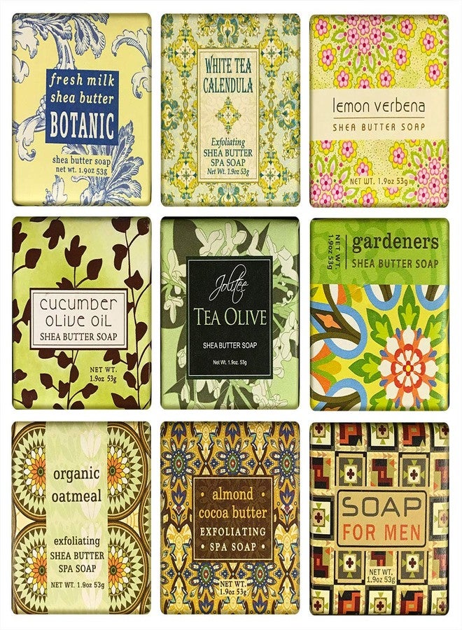 Jolitee French Milled Botanical Soap Sampler Set of 9 - Individually Wrapped Vegetable-Based Mini Soaps with Essential Oils, Shea Butter, and Natural Extracts (Pure and Simple) - Image 3