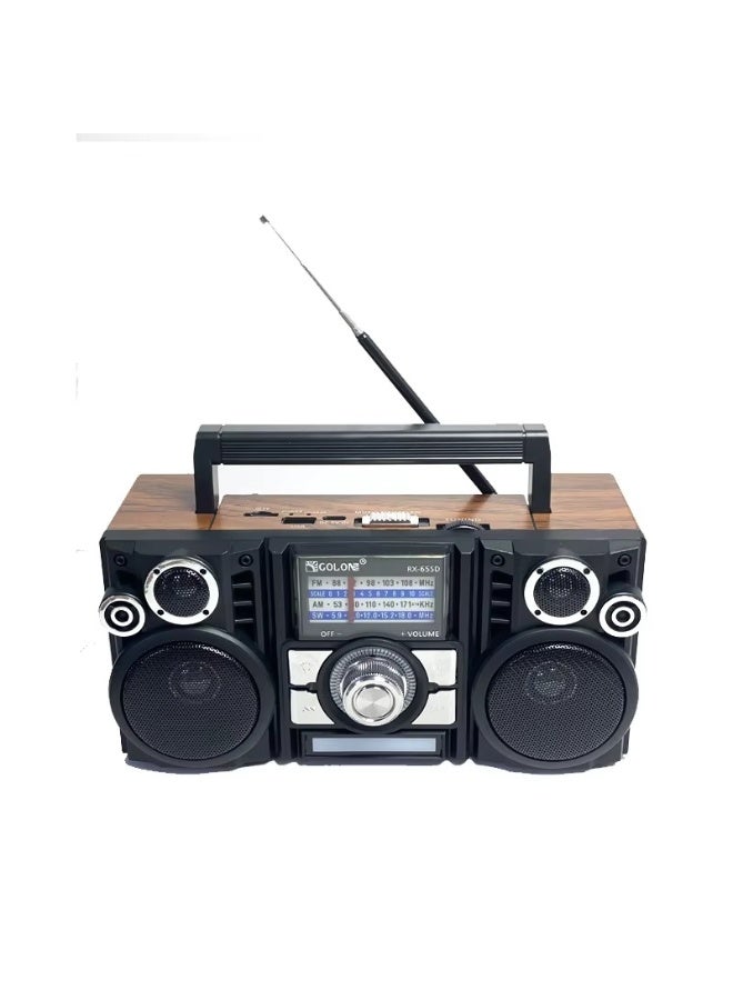 جولون راديو ومكبر صوت لاسلكي يعمل بالطاقة الشمسية مزود بتقنية البلوتوث وصوت ستيريو وبطارية قابلة لإعادة الشحن وراديو FM وبطاقة TF ومدخل USB - Image 1