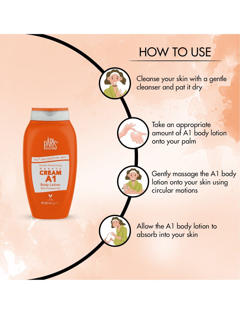 Paris Collection Cream A1 Body Lotion Unisex 300ml - Image 2