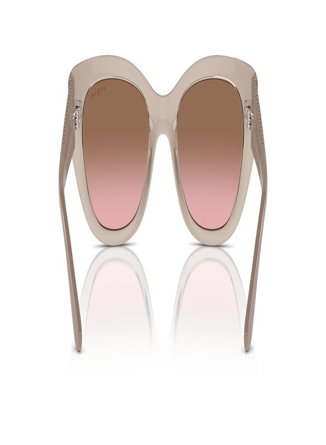 Vogue Eyewear VO5567S Sunglasses, Transparent Caramel/Pink Gradient Brown, 52 mm - Image 4