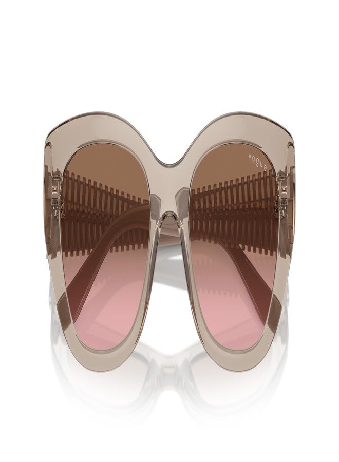 Vogue Eyewear VO5567S Sunglasses, Transparent Caramel/Pink Gradient Brown, 52 mm - Image 5