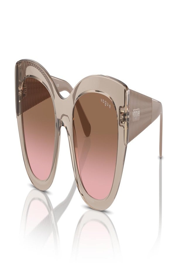 Vogue Eyewear VO5567S Sunglasses, Transparent Caramel/Pink Gradient Brown, 52 mm - Image 2
