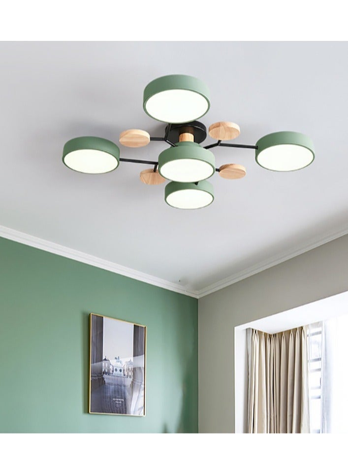 5 رأس ثريا سقف غرفة المعيشة الحديثة ثريا سقف غرفة المعيشة LED ضوء سقف غرفة النوم، أخضر - Image 1