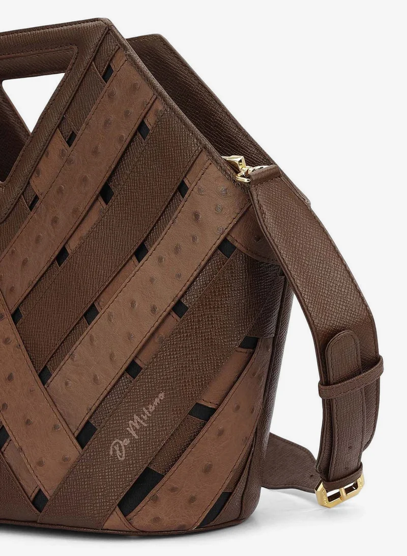 Da Milano Walnut Tresser Top Handle Bag (M) for Women | Best Price UAE
