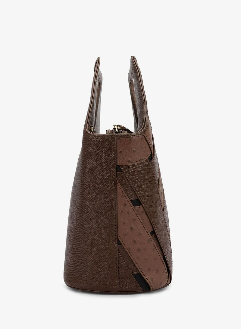 Da Milano Walnut Tresser Top Handle Bag (M) for Women | Best Price UAE