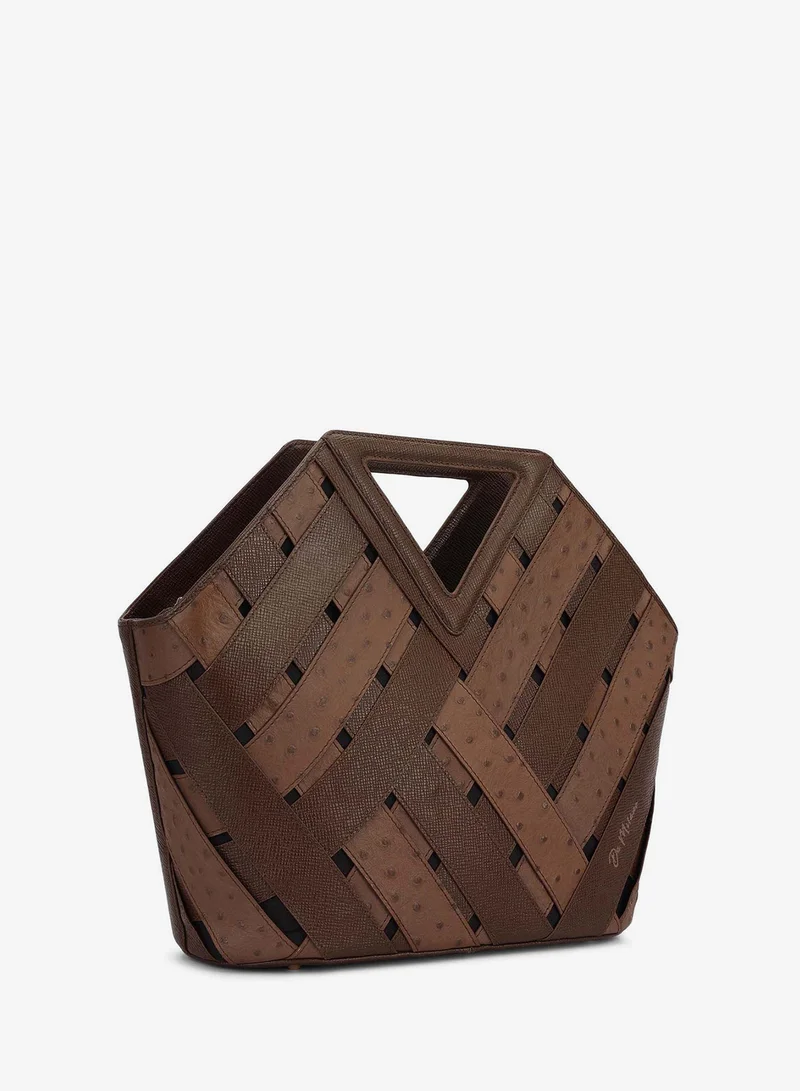 Da Milano Walnut Tresser Top Handle Bag (M) for Women | Best Price UAE
