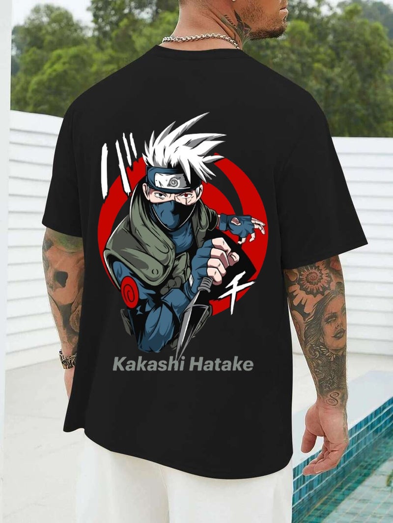 DIVIS Oversized Black Graphic T-Shirt for Men - Image 1
