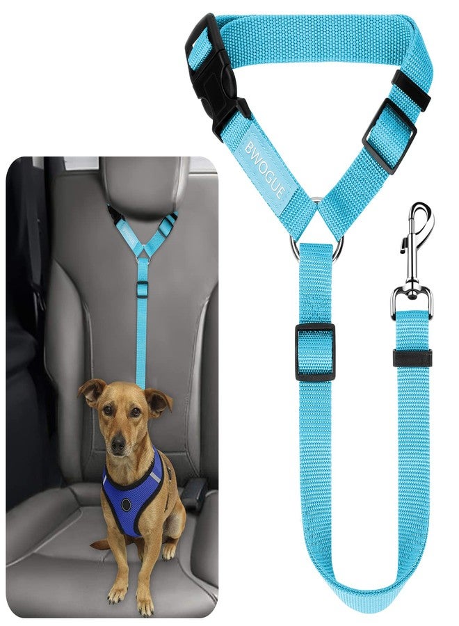 BWOGUE Pet Dog Cat Seat Belts, Car Headrest Restraint Adjustable Safety Leads Vehicle Seatbelt Harness (1 Pack, Blue, Not Elastic) - Image 1