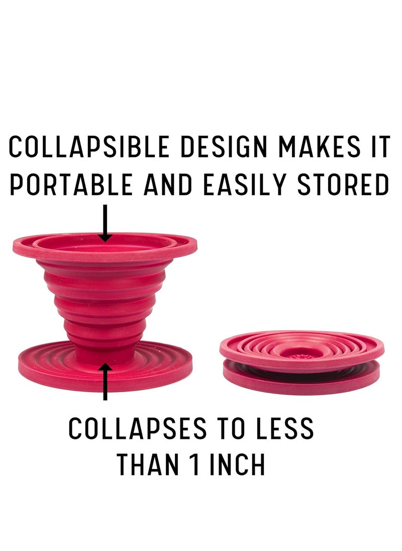 Generic 1 Piece Coffee Filter - Foldable, Reusable Silicone Coffee Filter Cone - Manual Coffee Maker - Brews One to Two Cups of Espresso - Great for Outdoor, Home Occasions (Red)  - Image 5