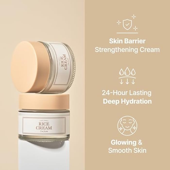 I'm from Rice Cream 1.76 Ounce, Rice Bran Essence with Ceramide, Glowing Look, Improves Moisture Skin Barrier, Deep Nourishment, Smooths and Evens Skin Tone, K-Beauty - Image 2