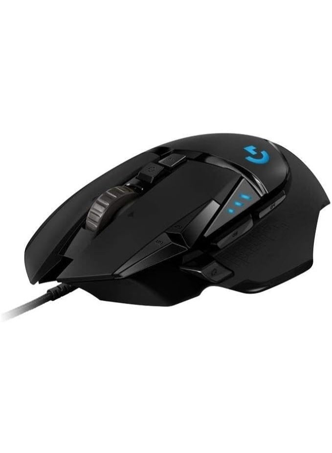 Logics Logitech G502 HERO High Performance Wired Gaming Mouse, HERO 25K Sensor, 25,600 DPI, RGB, Adjustable Weights, 11 Programmable Buttons, On-Board Memory, PC / Mac - Black - Image 1