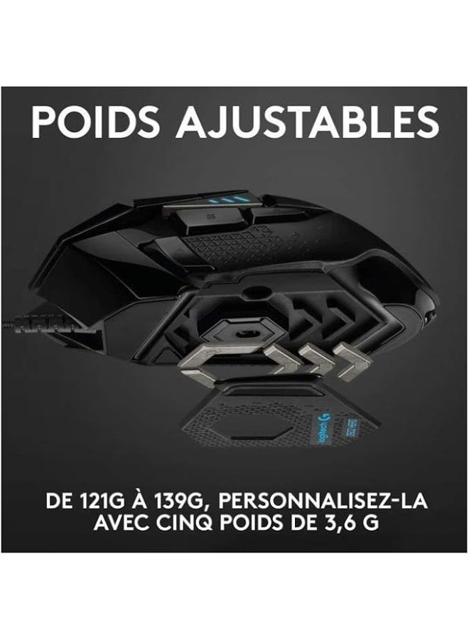 Logics Logitech G502 HERO High Performance Wired Gaming Mouse, HERO 25K Sensor, 25,600 DPI, RGB, Adjustable Weights, 11 Programmable Buttons, On-Board Memory, PC / Mac - Black - Image 4