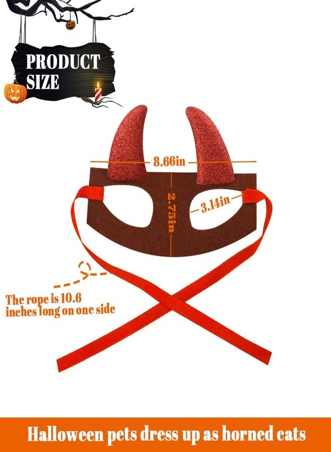 Yreamont Pet Halloween Hair Accessories for Dogs Cats Devil Horn Headband for Halloween Costumes for Cats Dogs Halloween Cosplay Accessories for Kitten Puppy Christmas Hair Accessories Pets Horns Headband - Image 2