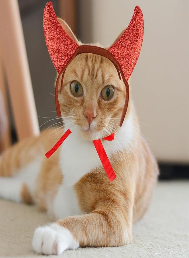 Yreamont Pet Halloween Hair Accessories for Dogs Cats Devil Horn Headband for Halloween Costumes for Cats Dogs Halloween Cosplay Accessories for Kitten Puppy Christmas Hair Accessories Pets Horns Headband - Image 4