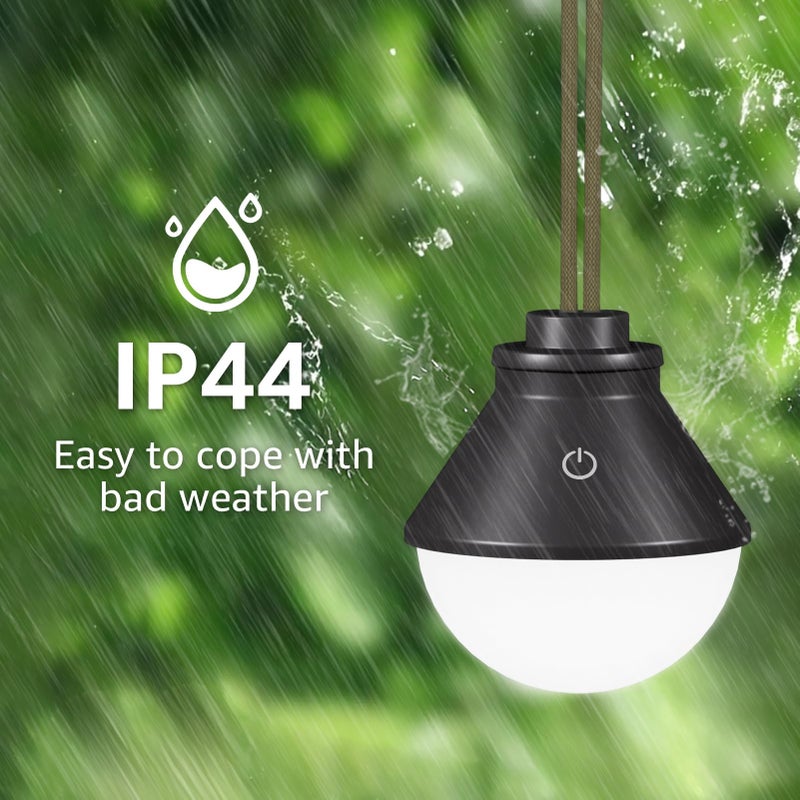 UUFFOO 2-Pack LED Camping Lantern Rechargeable 5000mAh with Magnetic, 600LM Waterproof Battery Powered Hanging Tent Light, USB Cordless Portable Dimmable for Power Outages Hunting Survival Gear Outdoor - Image 5