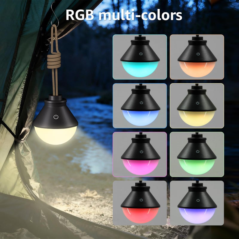 UUFFOO 2-Pack LED Camping Lantern Rechargeable 5000mAh with Magnetic, 600LM Waterproof Battery Powered Hanging Tent Light, USB Cordless Portable Dimmable for Power Outages Hunting Survival Gear Outdoor - Image 3